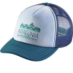 NWOT- Patagonia Teal and White Mesh Cap